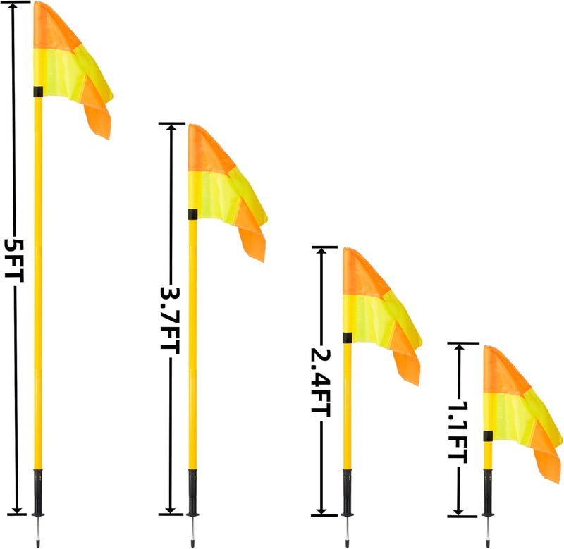 Nbguigdstr 5FT Soccer Corner Flags for Soccer Field Set of 4,Soccer Flags Agility Poles Soccer Training Poles,Spring Loaded Adjustable Speed and Agility Training Equipment With Storage Bag - Image 3